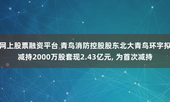 网上股票融资平台 青鸟消防控股股东北大青鸟环宇拟减持2000万股套现2.43亿元, 为首次减持