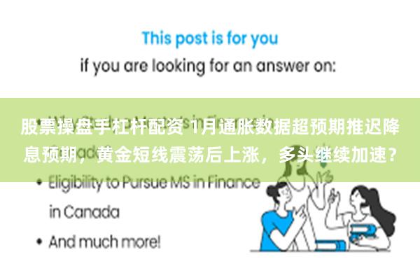 股票操盘手杠杆配资 1月通胀数据超预期推迟降息预期，黄金短线震荡后上涨，多头继续加速？