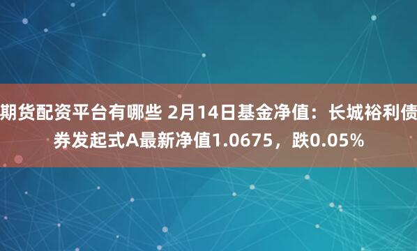 期货配资平台有哪些 2月14日基金净值：长城裕利债券发起式A最新净值1.0675，跌0.05%