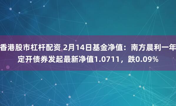 香港股市杠杆配资 2月14日基金净值：南方晨利一年定开债券发起最新净值1.0711，跌0.09%